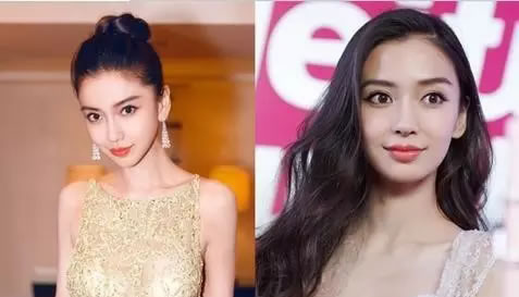 Angelababy baby的一字眉有稍许的凌厉感，还是落尾眉更有亲切感，妆容柔和了很多